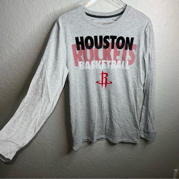 Houston Rockets Basketball NBA Long Sleeve Gray Shirt - Picture 6 of 6